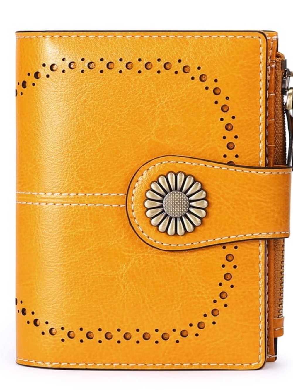 Sendefn Small Women Wallet Genuine Leather Bifold Purse RFID Blocking Card Holde